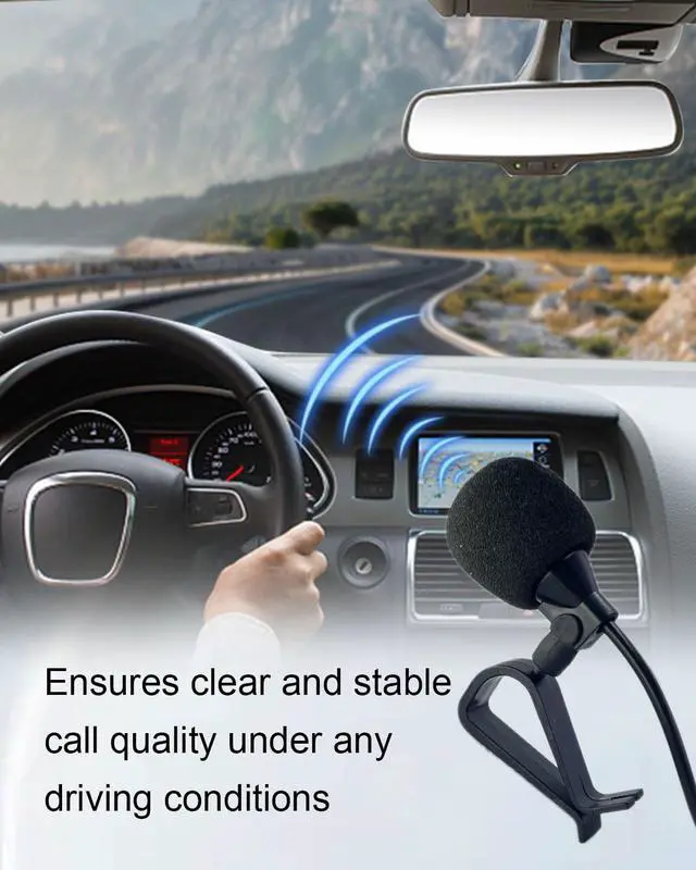 Alt view image 5 of 7 - Car Microphone 3.5mm for Vehicle Stereo Audio Radio GPS DVD Enabled Head Unit,Replacement Mic for Sony Pioneer Kenwood Boss JVC Jensen Alpine,3M Cable with 3.5mm to 2.5mm Adapter