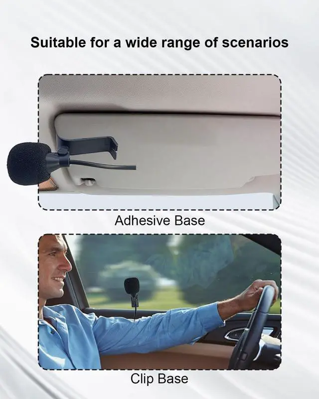 Alt view image 7 of 7 - Car Microphone 3.5mm for Vehicle Stereo Audio Radio GPS DVD Enabled Head Unit,Replacement Mic for Sony Pioneer Kenwood Boss JVC Jensen Alpine,3M Cable with 3.5mm to 2.5mm Adapter