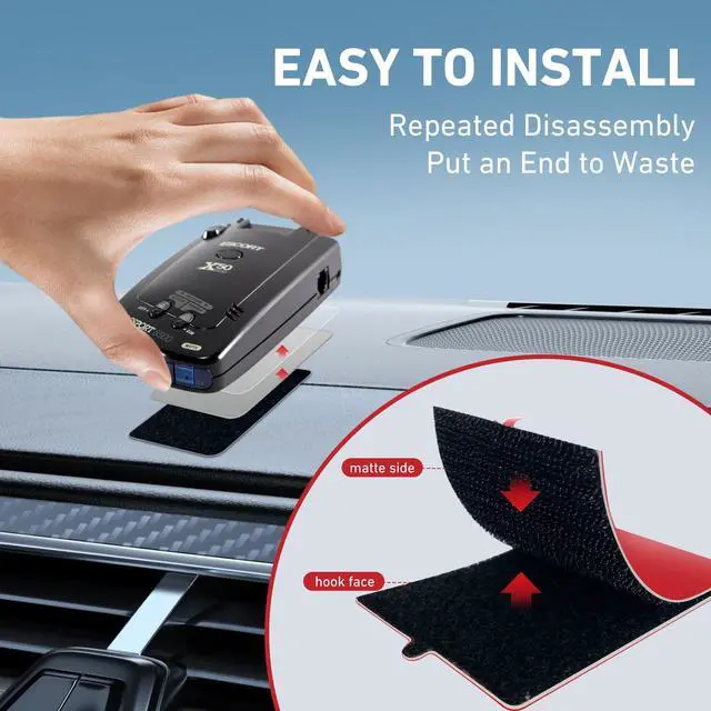 Alt view image 2 of 7 - Radar Detector Bracket with Dashboard Hook Ring Installation, No Installation Tools Required, Easy to Install, Compatible with Radar Detectors with Flat and Hard Bottom (2PCS)