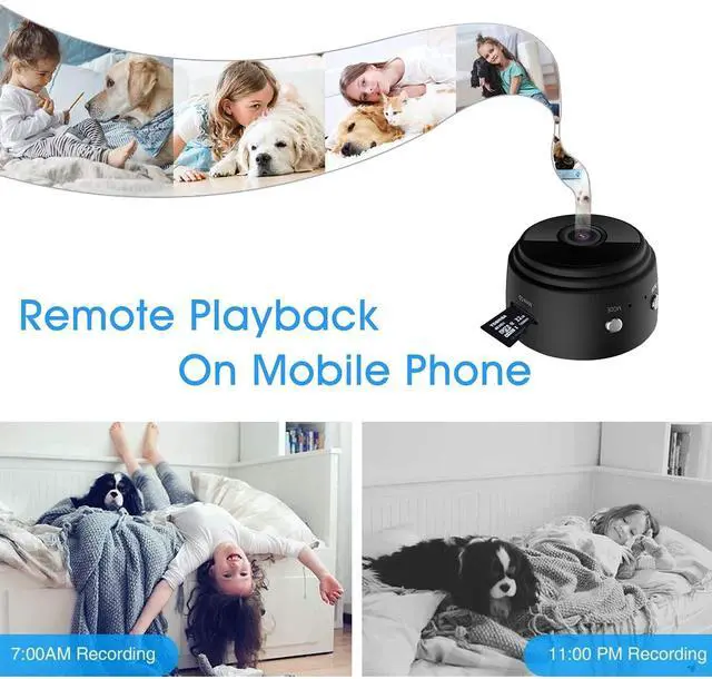 Alt view image 5 of 7 - Secret Camera Spy Camera WiFi Home Security Camera Mini Hidden Camera Video Recorder Night Vision Live Feed Playback Phone App Control Nanny Cam Pet Camera