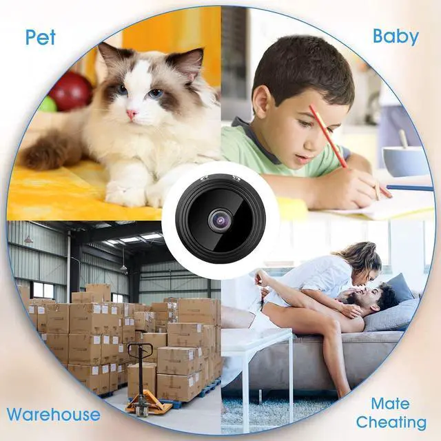 Alt view image 7 of 7 - Secret Camera Spy Camera WiFi Home Security Camera Mini Hidden Camera Video Recorder Night Vision Live Feed Playback Phone App Control Nanny Cam Pet Camera