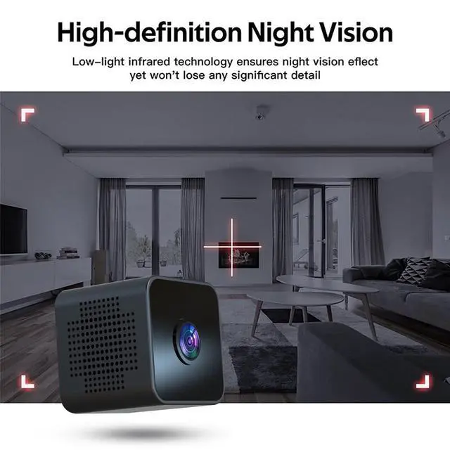 Alt view image 3 of 5 - 2K Security Cameras - Indoor Camer - Spy Cameras -Nanny Camera - WiFi Wireless Cam - HD Surveillance Cam - Home Camer for Pet/Baby - with Night Vision - -Motion Detection Surveillance Cameras