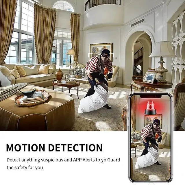 Alt view image 4 of 5 - 2K Security Cameras - Indoor Camer - Spy Cameras -Nanny Camera - WiFi Wireless Cam - HD Surveillance Cam - Home Camer for Pet/Baby - with Night Vision - -Motion Detection Surveillance Cameras