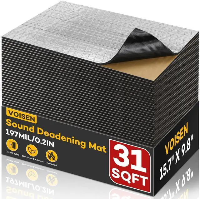 Main image of Sound Deading Material for Cars,197 mil(5mm) 31 sqft Sound Deadening,Aluminum Foil Foam Automotive Soundproofing Material,Noise Insulation and Vibration Dampening Material 28 Pcs