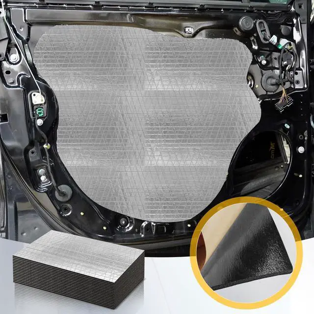 Alt view image 6 of 7 - Sound Deading Material for Cars,197 mil(5mm) 31 sqft Sound Deadening,Aluminum Foil Foam Automotive Soundproofing Material,Noise Insulation and Vibration Dampening Material 28 Pcs