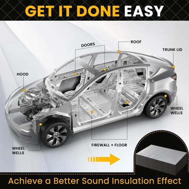 Alt view image 5 of 7 - Sound Deading Material for Cars,197 mil(5mm) 31 sqft Sound Deadening,Aluminum Foil Foam Automotive Soundproofing Material,Noise Insulation and Vibration Dampening Material 28 Pcs