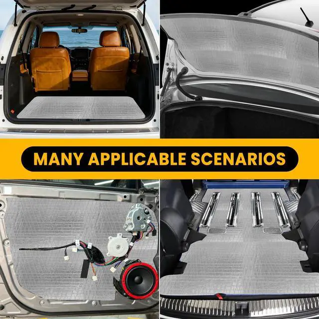 Alt view image 7 of 7 - Sound Deading Material for Cars,197 mil(5mm) 31 sqft Sound Deadening,Aluminum Foil Foam Automotive Soundproofing Material,Noise Insulation and Vibration Dampening Material 28 Pcs