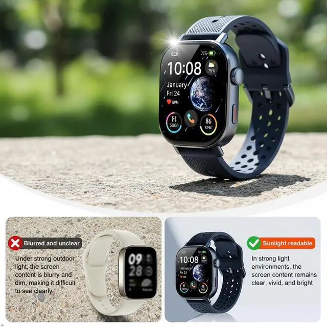 Alt view image 4 of 7 - Tracks Steps Sleep Heart Rate Oxygen Built-in GPS Running Watch, On Battery Long Life, 50m Waterproof, Runners Calorie Swimming Counts Bands, AMOLED Display Step Counter Men WomenBlue