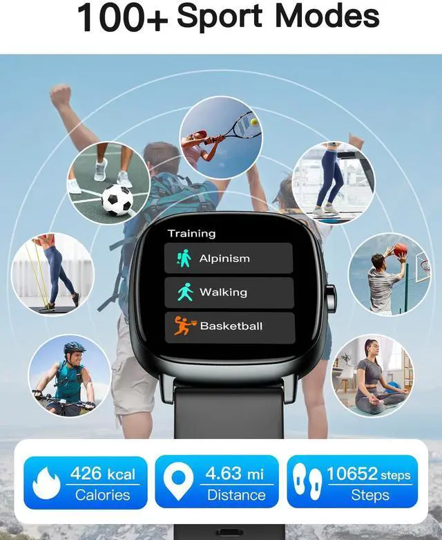 Alt view image 6 of 7 - Smart Watches for Men Women with GPS Built-in, Answer/Make Calls, 1.95" Smartwatch for iPhone/Android Phones, Fitness Watch with Heart Rate/Sleep Monitor 100+ Sports Modes IP68 Waterproof (Black)