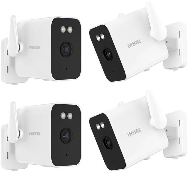 Main image of EVERSECU 2K Outdoor UPS WiFi Bullet Camera Bulit-in 5000mA Batteries for Power Outage, Human Detection, Compatible with Alexa, SD Card&Cloud Storage, Support ONVIF&RTSP Stream (4pacK)