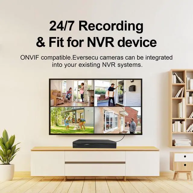 Alt view image 4 of 7 - EVERSECU 2K Outdoor UPS WiFi Bullet Camera Bulit-in 5000mA Batteries for Power Outage, Human Detection, Compatible with Alexa, SD Card&Cloud Storage, Support ONVIF&RTSP Stream (4pacK)