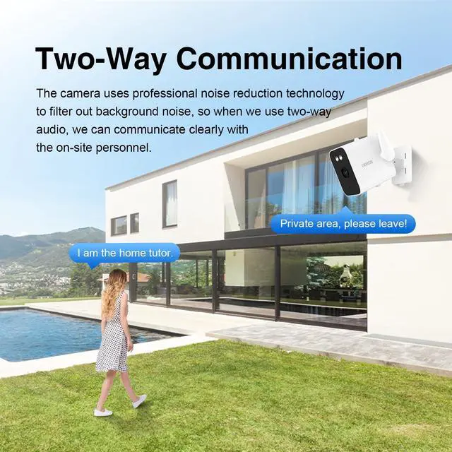 Alt view image 7 of 7 - EVERSECU 2K Outdoor UPS WiFi Bullet Camera Bulit-in 5000mA Batteries for Power Outage, Human Detection, Compatible with Alexa, SD Card&Cloud Storage, Support ONVIF&RTSP Stream (4pacK)