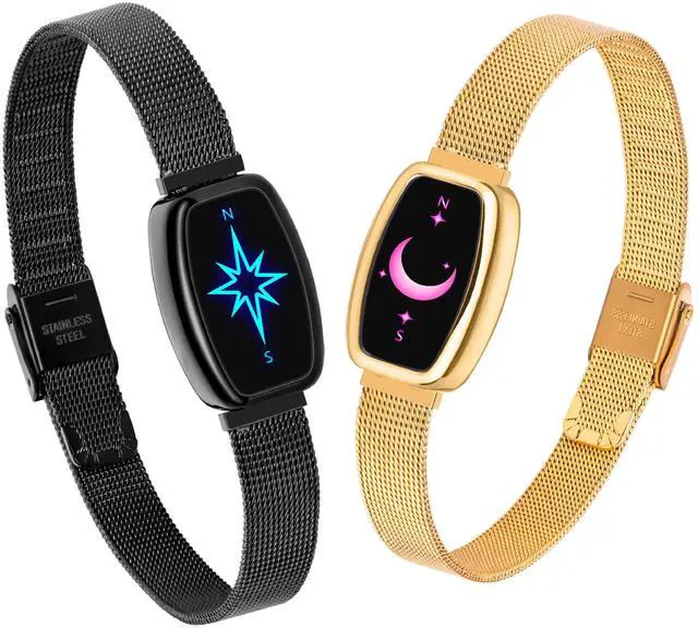 Main image of Long Distance Touch Bracelets for Couples, Vibration & Light up | Long Distance Couples Bracelets Relationship Gifts for Girlfriend Bluetooth Pairing Jewelry Xmas Gifts