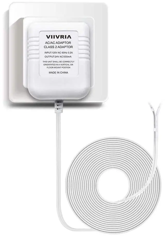 Main image of AC 24 Volt Transformer, C Wire Adapter, Compatible with All Versions of Ring Doorbell and Thermostat for Ecobee,Sensi and Honeywell, 315" Long Cable