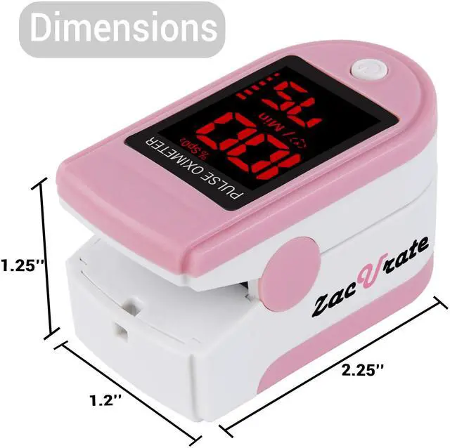Alt view image 4 of 7 - Pro Series 500DL Fingertip Pulse Oximeter Blood Oxygen Saturation Monitor with Silicone Cover, Batteries and Lanyard (Blushing Pink)