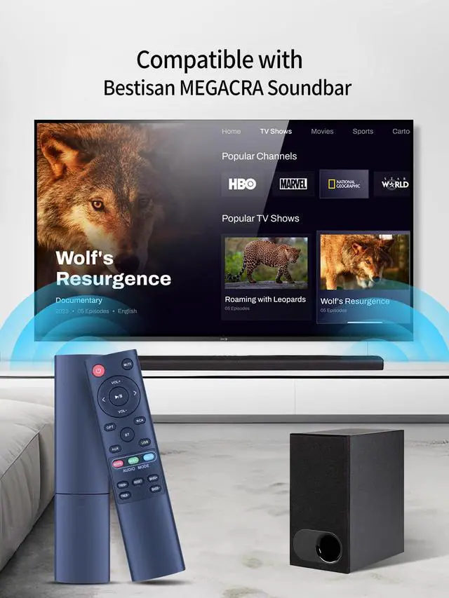 Alt view image 2 of 7 - Replacement Sound Bar Remote Control for Norcent BYL Bestisan MEGACRA Soundbar Speaker, Compatible with Norcent MB-3221NS MB-3220 MB-2521 Soundbar Home Theater System