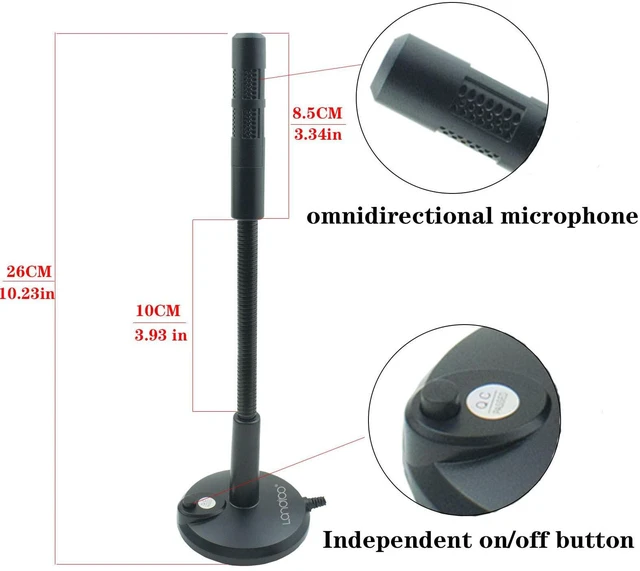 Alt view image 3 of 5 - 3.5mm Male Microphone, Plug and Play Desktop Laptop gooseneck Microphone, Suitable for Games, Meetings, Recording, podcasts, Games, and Online Chat