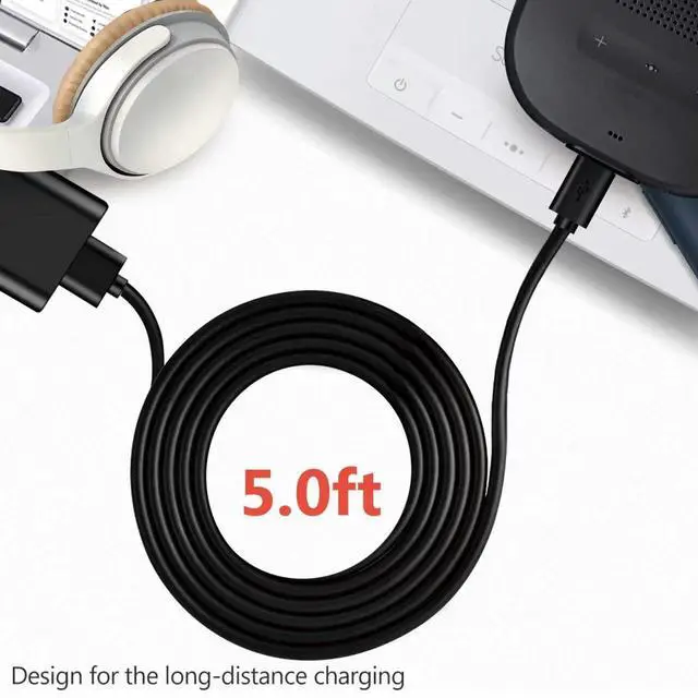 Alt view image 4 of 6 - Replacement Bose SoundLink Color Bluetooth Speakers I II III 3 Micro USB Wall Charger Charging Cord for Bose SoundLink Mini 2 II, SoundLink Micro, Revolve Plus QC20 QC35 SoundSport Free Headphones