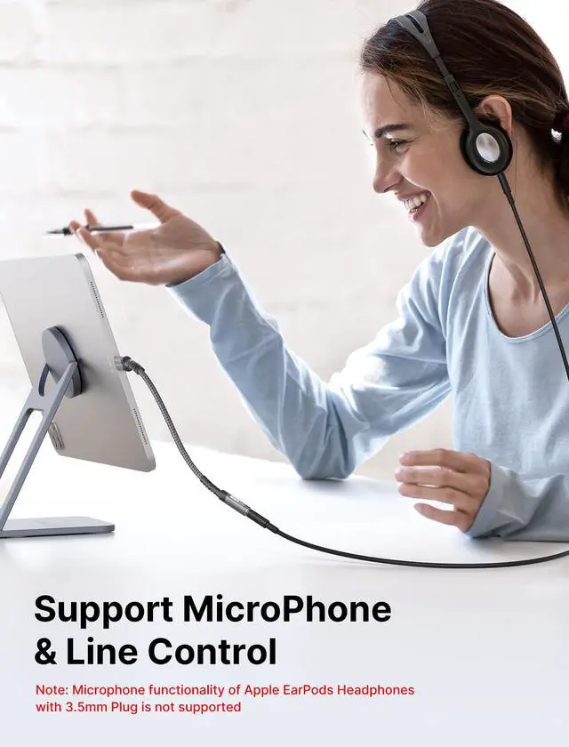 Alt view image 4 of 7 - USB Type C to 3.5mm Female Headphone Jack Adapter, USB C to Aux Audio Dongle Cable Cord Compatible with iPhone 17 Pro Max/16 Pro/15, Samsung Galaxy S24/S23/S22 Ultra, iPad Pro, Pixel 9/8 Grey