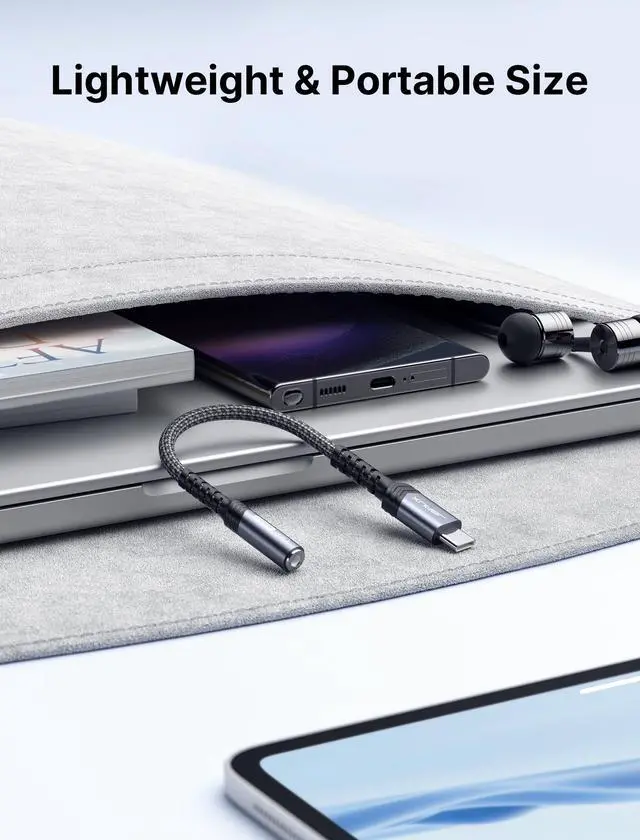 Alt view image 7 of 7 - USB Type C to 3.5mm Female Headphone Jack Adapter, USB C to Aux Audio Dongle Cable Cord Compatible with iPhone 17 Pro Max/16 Pro/15, Samsung Galaxy S24/S23/S22 Ultra, iPad Pro, Pixel 9/8 Grey
