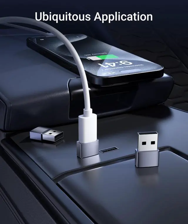Alt view image 3 of 7 - USB C to USB Adapter 3-Pack, Female to Male Converter, Aluminum | Type-C Charger Cable Power Converter for iPhone 17 Pro Max, iPad, AirPods, Samsung Galaxy, CarPlay, iWatch, Travel Essential