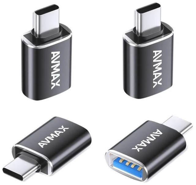 Main image of USB to USB C Adapter 4Pack,USBC Male to USB A 3.0 Female OTG Adapter | Type C Male to Type A Female 3.0 OTG Adapter for iPhone 16 15, Flash Thumb Drive,Mac,iPad,Samsung Galaxy