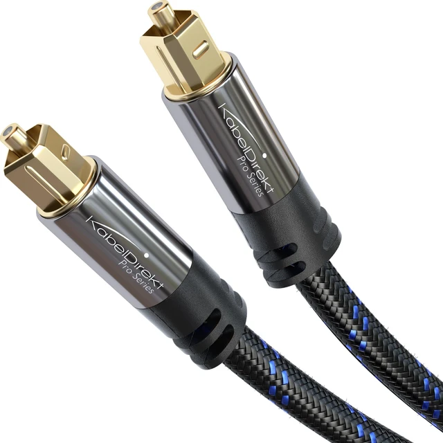Main image of Optical Audio Cable 25ft, Braided Soundbar Digital S/PDIF cable, stereo systems/amplifiers, home cinema, XBO/PS4