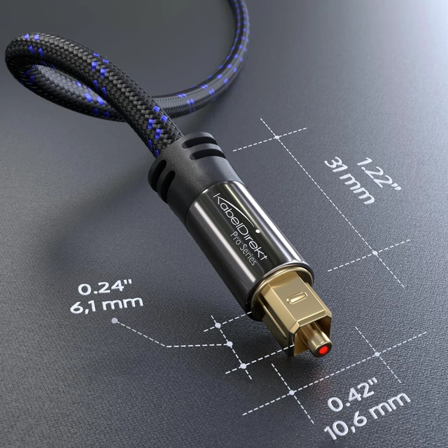 Alt view image 6 of 7 - Optical Audio Cable 25ft, Braided Soundbar Digital S/PDIF cable, stereo systems/amplifiers, home cinema, XBO/PS4