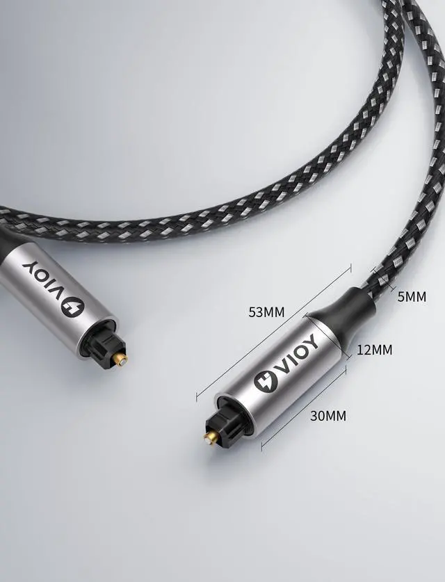 Alt view image 6 of 7 - Optical Audio Cable 15 FT, TOSLINK Digital S/PDIF Fiber Optic Cord
