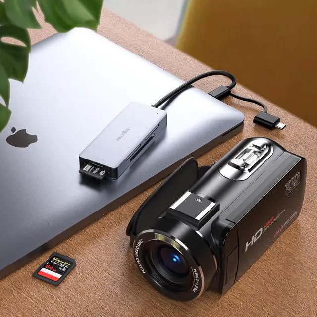 SD Card Reader, Aluminum 5in1 USB USB-C to SD Micro SD MS CF XD Card ...