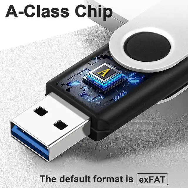 Alt view image 2 of 7 - USB 3.0 Flash Drive 64GB High Speed Storage Memory Stick Thumb Drives, Swivel Metal USB Drive Photo Stick Data Storage Backup, Portable Jump Drives Zip Pendrive for Students Teacher School Supplies