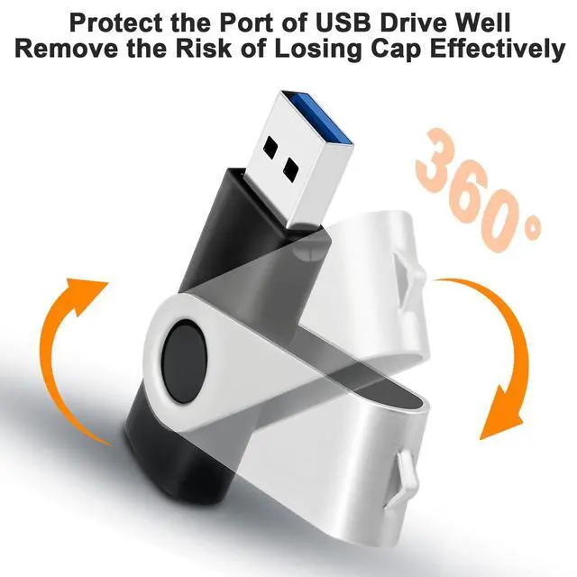 Alt view image 4 of 7 - USB 3.0 Flash Drive 64GB High Speed Storage Memory Stick Thumb Drives, Swivel Metal USB Drive Photo Stick Data Storage Backup, Portable Jump Drives Zip Pendrive for Students Teacher School Supplies