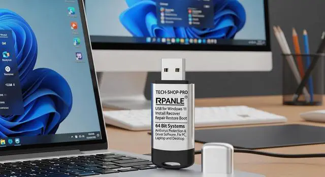Alt view image 4 of 6 - Rpanle Tech-Shop-pro USB for Windows 11 Install Recover Repair Restore Boot USB Flash Drive, 64 Bit Systems Home&Professional, Antivirus Protection&Drivers Software, Fix PC, Laptop and Desktop