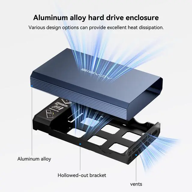 Alt view image 5 of 7 - 6Gbps Hard Drive Enclosure for 3.5/2.5 Inch SATA SSD HDD