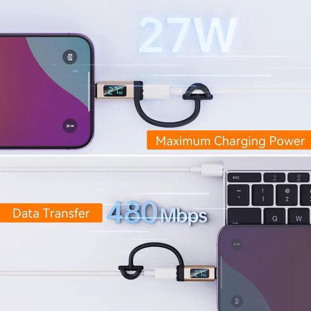 Alt view image 4 of 7 - MacBook Charger Cable, Support Data Transfer (2 Pack)
