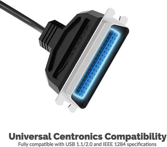 Alt view image 3 of 7 - USB to Parallel IEEE 1284 Printer Cable Adapter (CB-CN36)