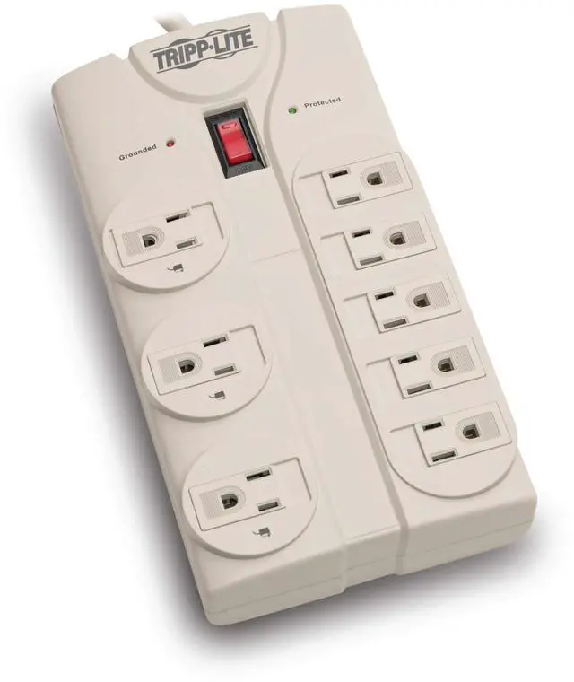 Main image of Eaton Series TLP808 8 Outlet Surge Protector Power Strip with Flat Plug, 1440 Joule Rating, White, UL Listed & Certified, 8ft Extension Cord with Multiple Outlets for Home Office