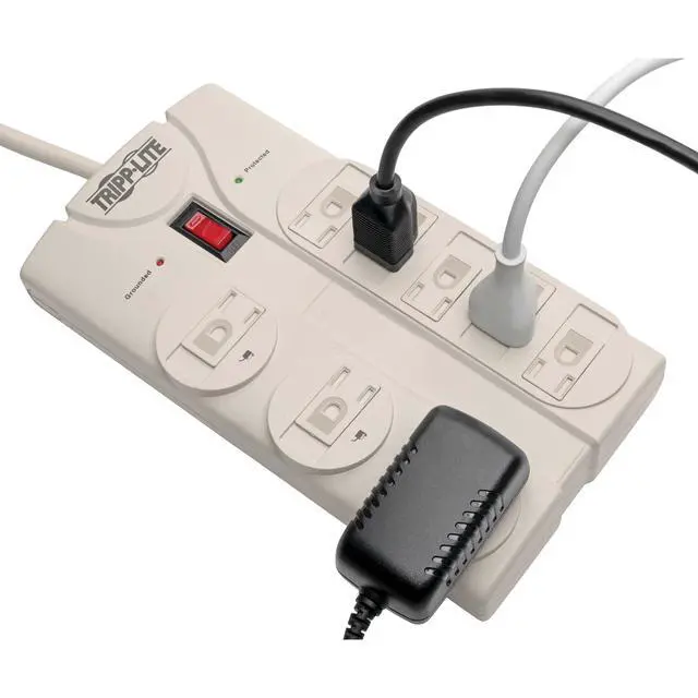 Alt view image 2 of 7 - Eaton Series TLP808 8 Outlet Surge Protector Power Strip with Flat Plug, 1440 Joule Rating, White, UL Listed & Certified, 8ft Extension Cord with Multiple Outlets for Home Office