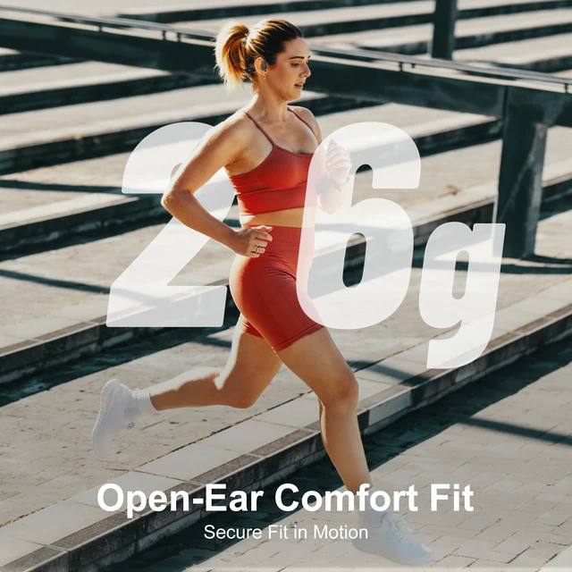 Alt view image 3 of 7 - 2027 Bone Conduction Headphones, Bluetooth 6.0 Open Ear Running Headphones, 26g Lightweight, IPX6 Waterproof, 10H Playtime Bone Conduction Earbuds with Mic for Workout, Cycling and Hiking