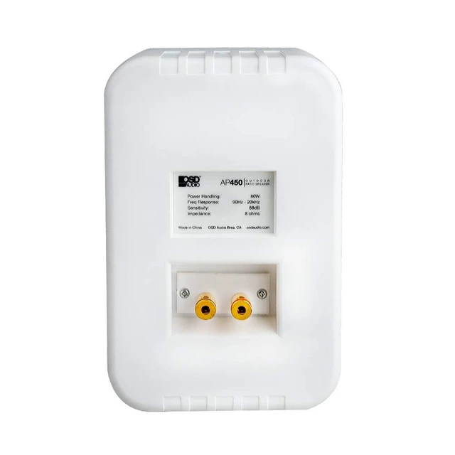 Alt view image 5 of 6 - 4" Outdoor Patio Speaker Pair 80W, IP54 Weather Resistant, Aluminum White AP450