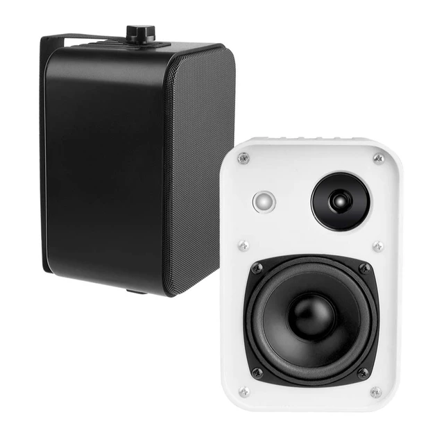 Alt view image 6 of 6 - 4" Outdoor Patio Speaker Pair 80W, IP54 Weather Resistant, Aluminum White AP450