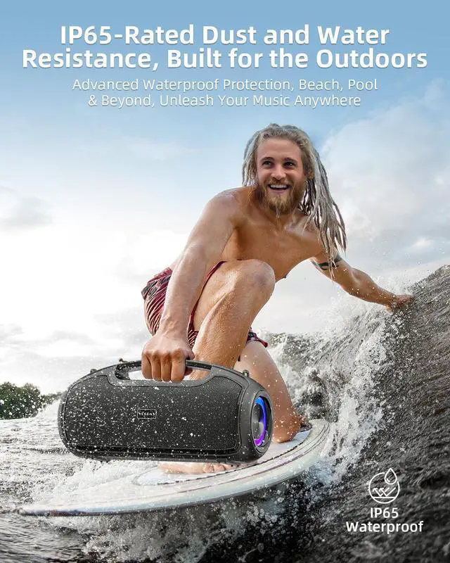 Alt view image 5 of 7 - Upgrade Portable Bluetooth Speakers Wireless, 200W MAX Loud Powerful Speaker w/Deep Bass, IP65 Waterproof/ BT5.4, for Outdoor, Party, Camping, Tailgating, Beach, Large Workshop, Garage, 24H Playtime