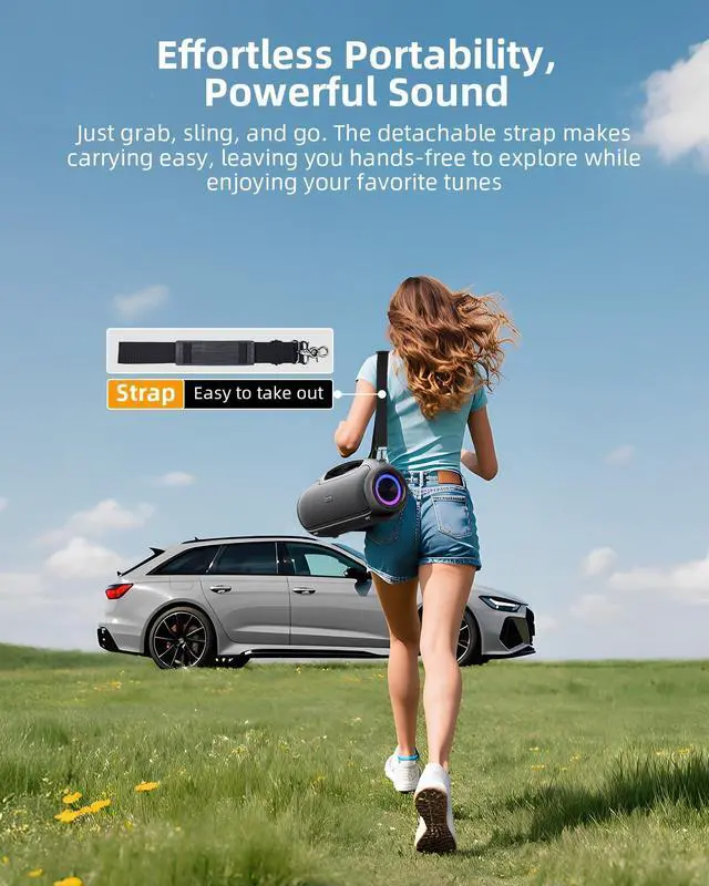 Alt view image 7 of 7 - Upgrade Portable Bluetooth Speakers Wireless, 200W MAX Loud Powerful Speaker w/Deep Bass, IP65 Waterproof/ BT5.4, for Outdoor, Party, Camping, Tailgating, Beach, Large Workshop, Garage, 24H Playtime