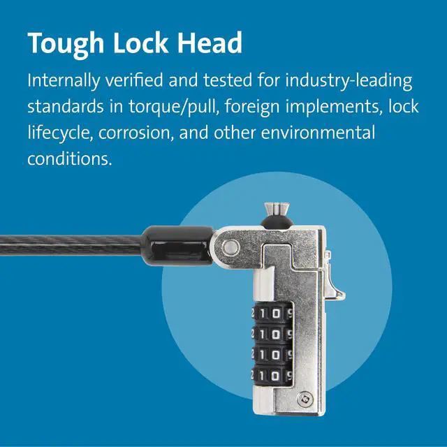 Alt view image 2 of 7 - N17 Dell Laptop Computer Lock, Combination Security Locking Cable (K68008WW) Black | Combination security locking cable, deters laptop theft, fits Dell laptop security slots