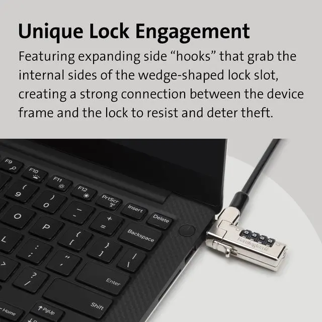 Alt view image 3 of 7 - N17 Dell Laptop Computer Lock, Combination Security Locking Cable (K68008WW) Black | Combination security locking cable, deters laptop theft, fits Dell laptop security slots