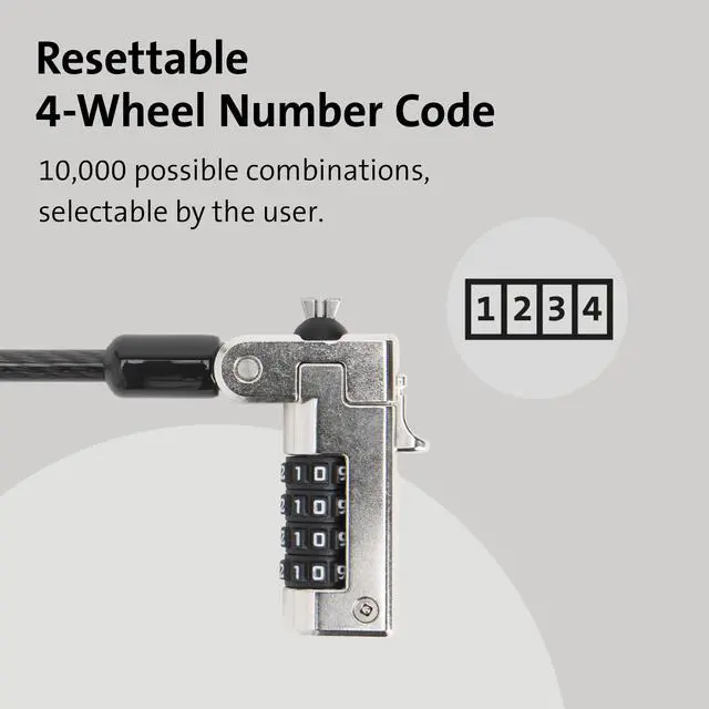 Alt view image 6 of 7 - N17 Dell Laptop Computer Lock, Combination Security Locking Cable (K68008WW) Black | Combination security locking cable, deters laptop theft, fits Dell laptop security slots