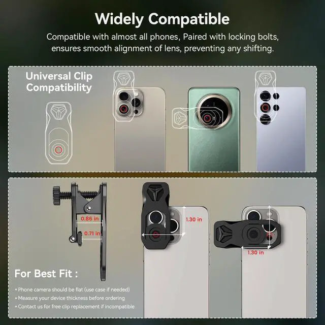 Alt view image 5 of 7 - HB100 10X HD Macro Lens for iPhone, F1.8 Aperture with 45 Fill Light Modes, Phone Clip for Smartphones Compatible with iPhone 17/16/15/14, Samsung, Google Pixel, and More