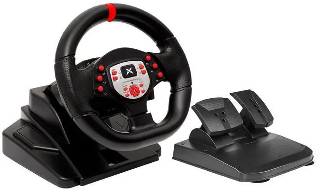 Main image of Racing Wheel - Gaming Steering Wheel for PC, 180 Degree Universal Usb Car Sim Race Steering Wheel with Pedals for PS4, PS3, Xbox Series X|S, Xbox One, Switch - Height & Tilt Adjustable