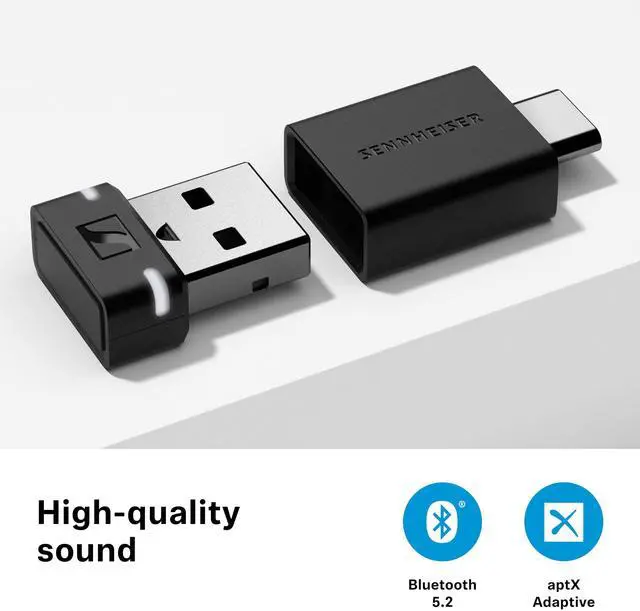 Alt view image 2 of 6 - Consumer Audio BTD 600 Bluetooth® Dongle - USB-A/USB-C Adapter with AptX Audio Codecs for Stable, Sound - Listen to Music, Make Calls, and Watch Videos