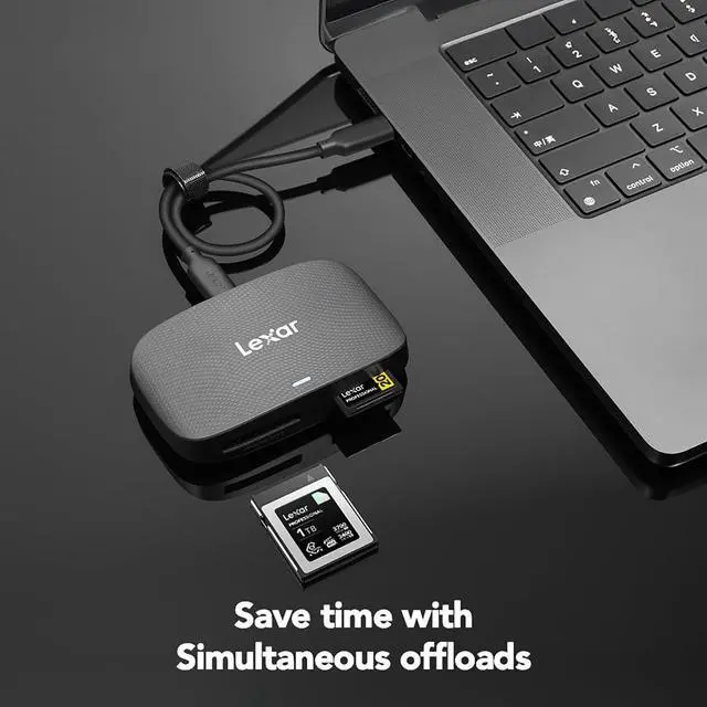 Alt view image 4 of 7 - Professional CFexpress Type B / SD USB 3.2 Gen 2 Reader, Transfer Speeds Up To 10Gbps, Designed for CFexpress Type B and SD Cards (LRW520U-RNBNG)